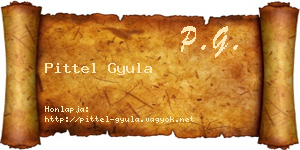 Pittel Gyula névjegykártya