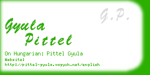 gyula pittel business card